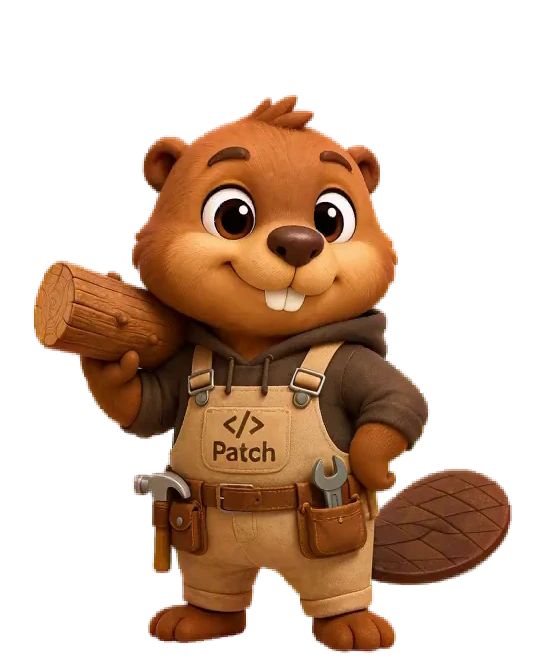Patch jumping excitedly inside an advertisement